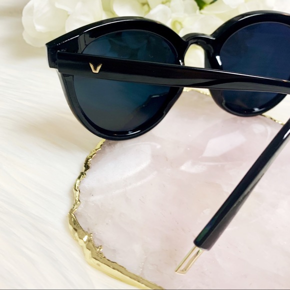 Rose gold mirrored cat eye sunglasses - black - Picture 7 of 7